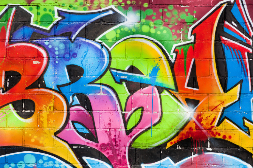 Detail Of Graffiti Painted Illegally On Public Wall Via Istockphoto