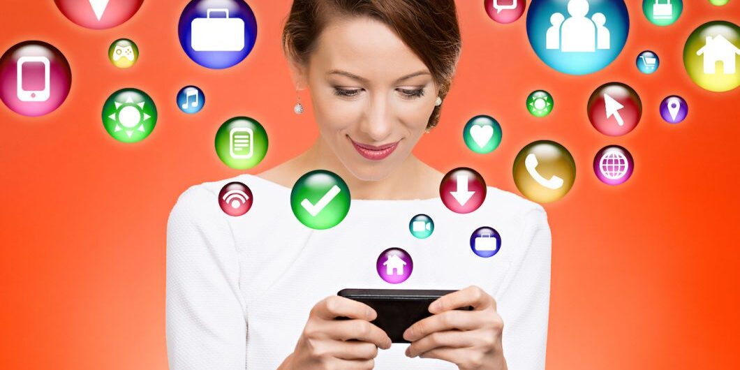Woman using smart phone