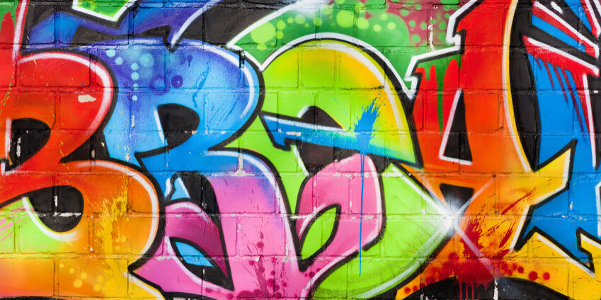 Detail Of Graffiti Painted Illegally On Public Wall Via Istockphoto