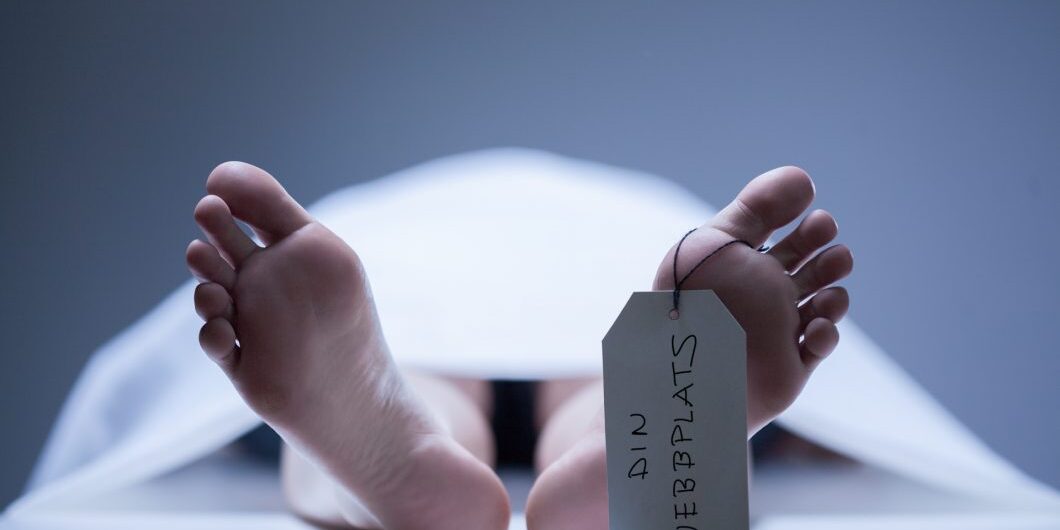 Close Up Of Human Feet In Morgue